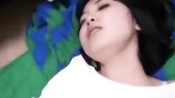 Lindo asiático novia en real casero video